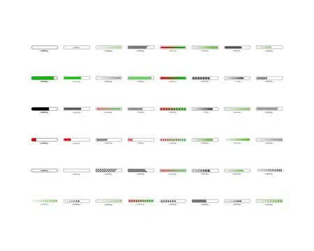 Collection Loading bar status icon. Vector illustration. Set of vector load.. Stock Illustration