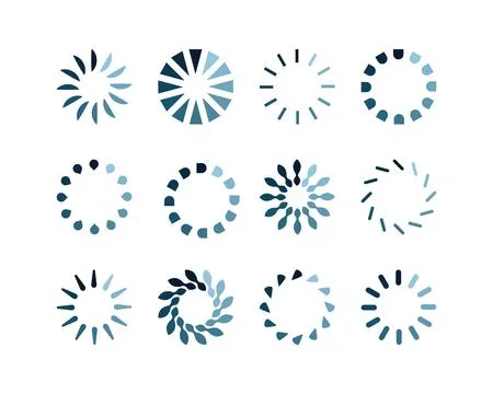 Collection Loading bar status icon. Vector illustration. Set of vector load.. Stock Illustration