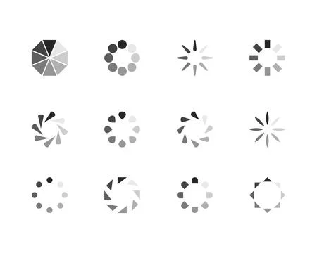 Collection Loading bar status icon. Vector illustration. Set of vector load.. Illustrazione stock