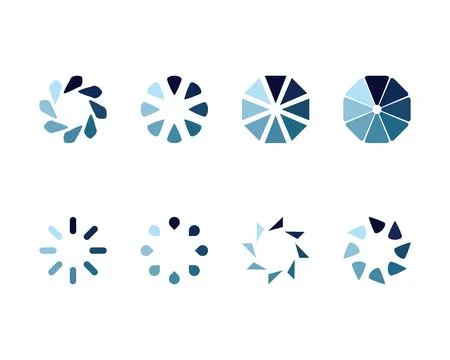 Collection Loading bar status icon. Vector illustration. Set of vector loaded Stock Illustration