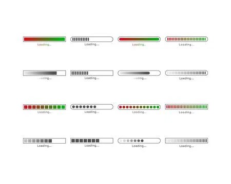 Collection Loading bar status icon. Vector illustration. Set of vector load.. Illustrazione stock