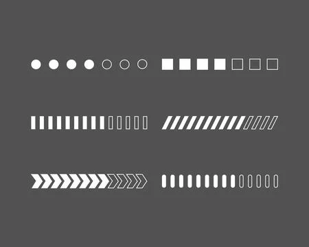 Collection Loading bar status icon. Vector illustration. Set of vector loaded Stock Illustration
