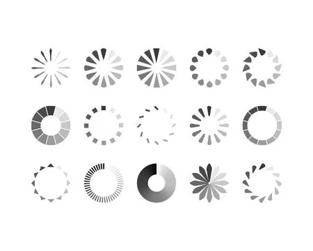 Collection Loading bar status icon. Vector illustration. Set of vector loaded Stock Illustration