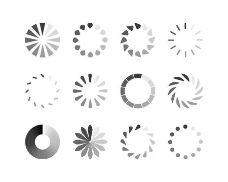 Collection Loading bar status icon. Vector illustration. Set of vector loaded Stock Illustration