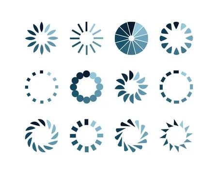 Collection Loading bar status icon. Vector illustration. Set of vector load.. Stock Illustration