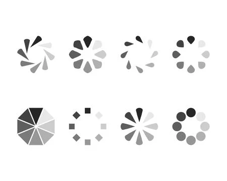 Collection Loading bar status icon. Vector illustration. Set of vector load.. Stock Illustration