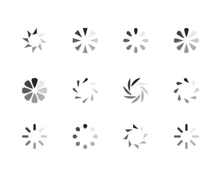 Collection Loading bar status icon. Vector illustration. Set of vector load.. Stock Illustration