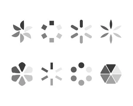 Collection Loading bar status icon. Vector illustration. Set of vector load.. Stock Illustration
