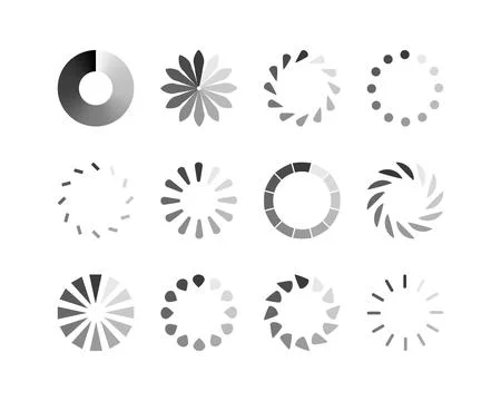 Collection Loading bar status icon. Vector illustration. Set of vector loaded Stock Illustration