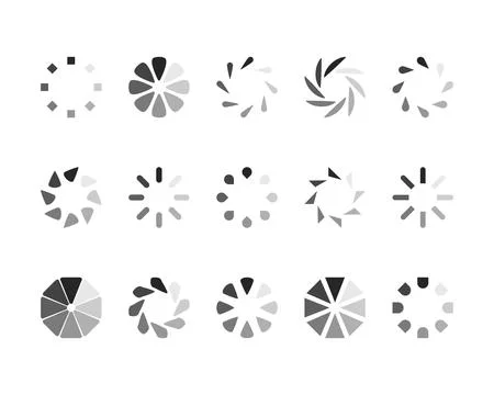 Collection Loading bar status icon. Vector illustration. Set of vector load.. Stock Illustration