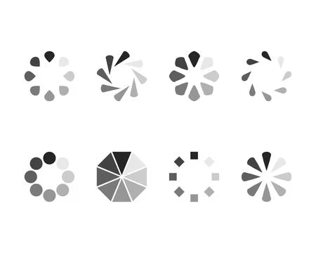 Collection Loading bar status icon. Vector illustration. Set of vector load.. Stock Illustration