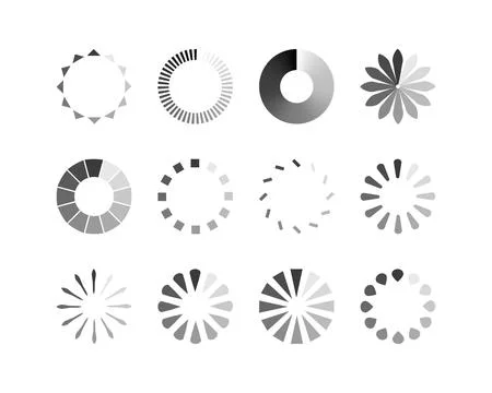 Collection Loading bar status icon. Vector illustration. Set of vector loaded Stock Illustration