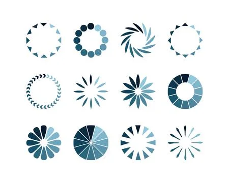 Collection Loading bar status icon. Vector illustration. Set of vector load.. Stock Illustration