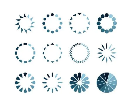 Collection Loading bar status icon. Vector illustration. Set of vector load.. Ilustración de archivo