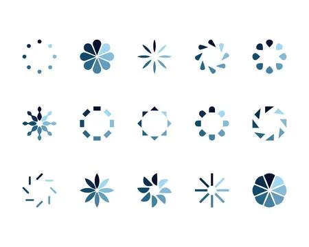 Collection Loading bar status icon. Vector illustration. Set of vector loaded Stock Illustration