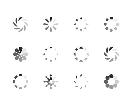 Collection Loading bar status icon. Vector illustration. Set of vector load.. Stock Illustration