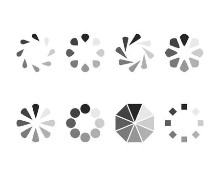 Collection Loading bar status icon. Vector illustration. Set of vector load.. Illustrazione stock