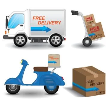Collection Of Logistic And Services Illustrazione stock