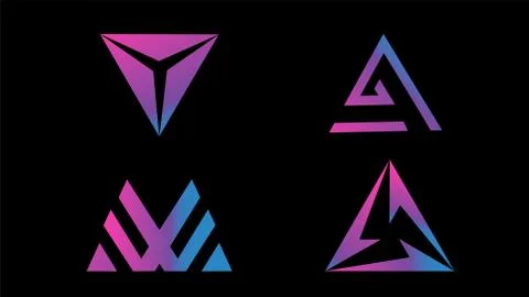 Collection logo design triangle vector Illustration