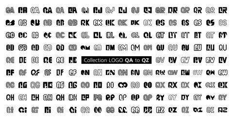 Collection LOGO QA to QZ Stock Illustration