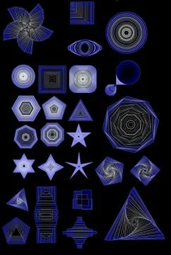 Collection of lots of different abstract shapes. these can be used in all sor Stock Illustration