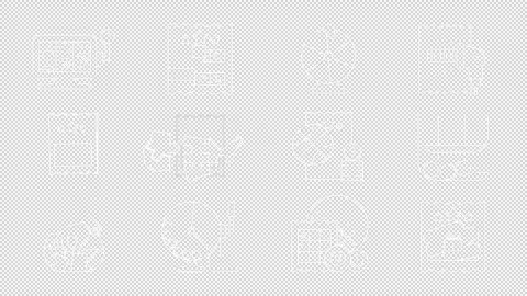 Collection of lottery thin line white icons Stock Footage 268825486