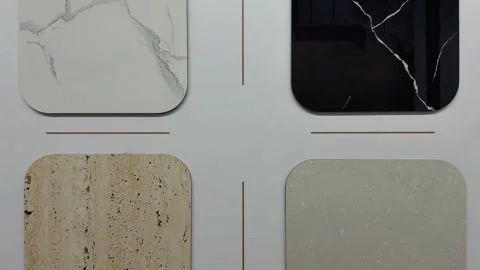 Collection of Luxury Interior Material Samples for Home Decor. Stock Footage 331120283