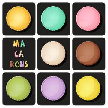 Collection of macaron Stock Illustration