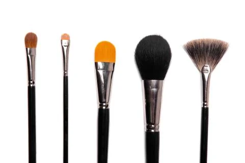 Collection of make-up brushes Stock Photos