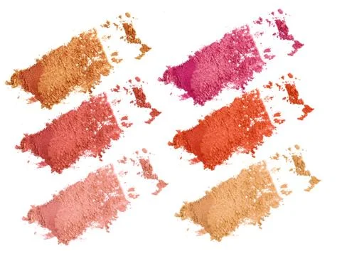 Collection of make up eye shadow powder glitter isolate. Stock Photos