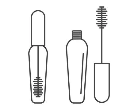 Collection makeup and cosmetics. Vector graphic icons of beauty in the form o Stock Illustration