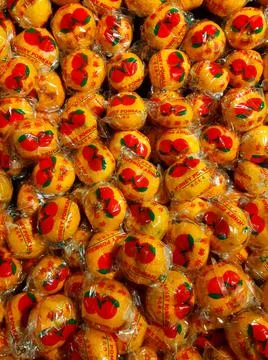 Collection of mandarin oranges at fruit section in the supermarket 写真素材