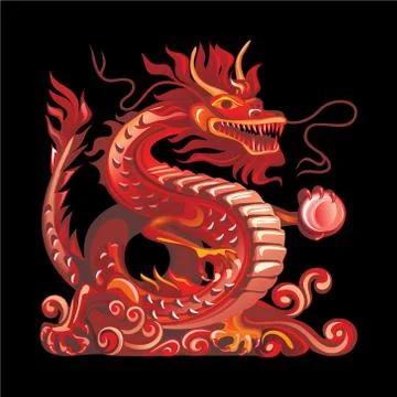 Collection of mascots: red dragon Stock Illustration