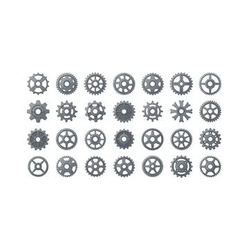 Collection of mechanical gears and cogs Stock Illustration