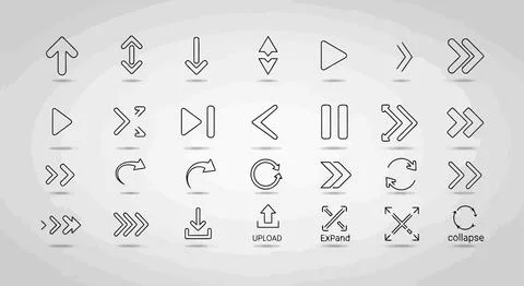Collection of media control icons Stockillustratie