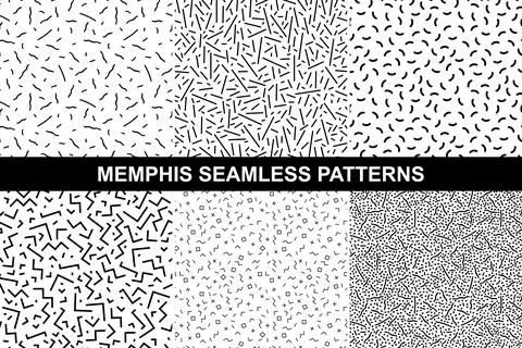 Collection of memphis patterns - seamless. イラスト素材