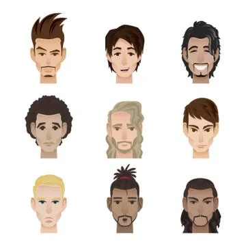 Collection of men with facial expression Stockillustratie