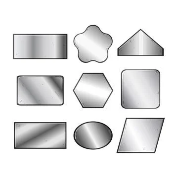 Collection of metal blank banners different shapes Stockillustratie