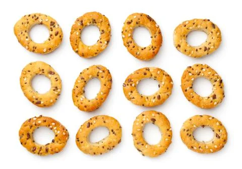 Collection Of Mini Bagel Snacks Stock Photos