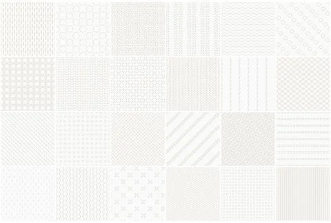 Collection of minimalistic seamless patterns. Beige textile endless prints... Stock Illustration