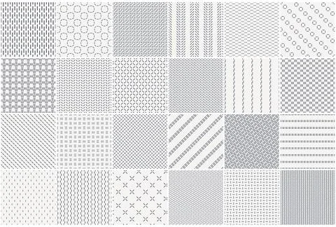 Collection of minimalistic seamless patterns. Neutral textile prints. Repeata Stock Illustration