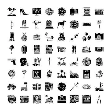 Collection of miscellaneous communication and web design icons Stock Illustration