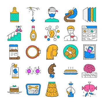 Collection of mixed graphic design elements and symbols Stock Illustration