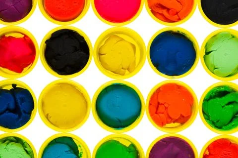 Collection of modelling clay isolated Stock Photos