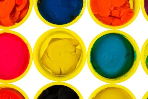 Collection of modelling clay isolated Stock Photos