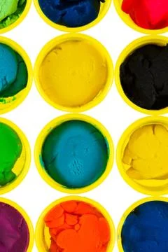 Collection of modelling clay isolated Stock Photos