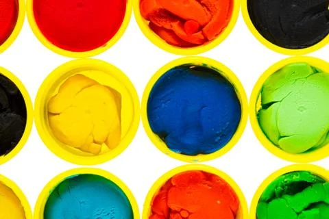 Collection of modelling clay isolated Stock Photos