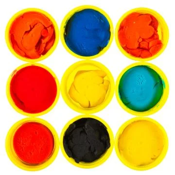 Collection of modelling clay isolated Stock Photos