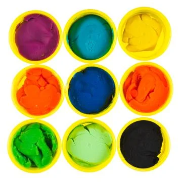 Collection of modelling clay isolated Stock Photos