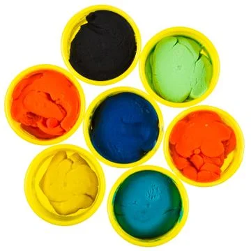 Collection of modelling clay isolated Stock Photos